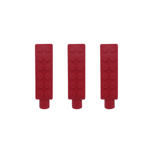 3 pack of red brick pencil topper chews