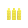 3 yellow chewy brick pencil toppers on white background