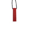 Brick chew necklace in red on black cord, perfect for sensory needs