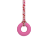 Light pink ring chew necklace with hearts lanyard, ideal for those with adhd