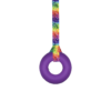 Purple ring chew necklace with rainbow leaves lanyard