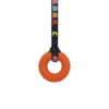 Orange ring chew necklace with pacman lanyard