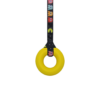 Yellow ring autism chew necklace with pacman lanyard, ideal for those who are chewing clothes