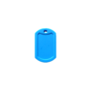 Reverse face of a blue Star Tag Chew Necklace