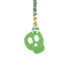 Green skull chew necklace on pokemon lanyard