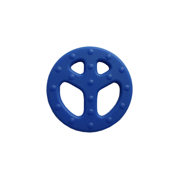Blue chewy Peace pendant reverse face