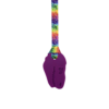 Purple Dinosaur kids chew necklace with hand made rainbow leaves lanyard