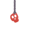 Red skull chew necklace on jack skellington lanyard