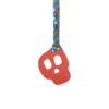 Red skull chew necklace on rainbows lanyard