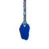 Blue Dinosaur chew necklace with hand made rainbows lanyard, ideal for those with ADHD