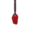 Red Dinosaur sensory chew necklace with hand made nintendo lanyard