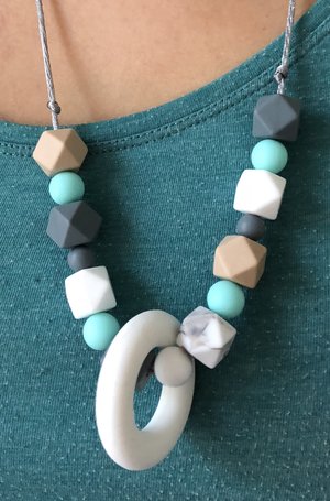 Photo of a teething necklace.