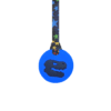 Blue-black Jurassic dinosaur sensory chew with black stars lanyard
