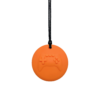 Orange Gamer sensory chew necklace on black cord