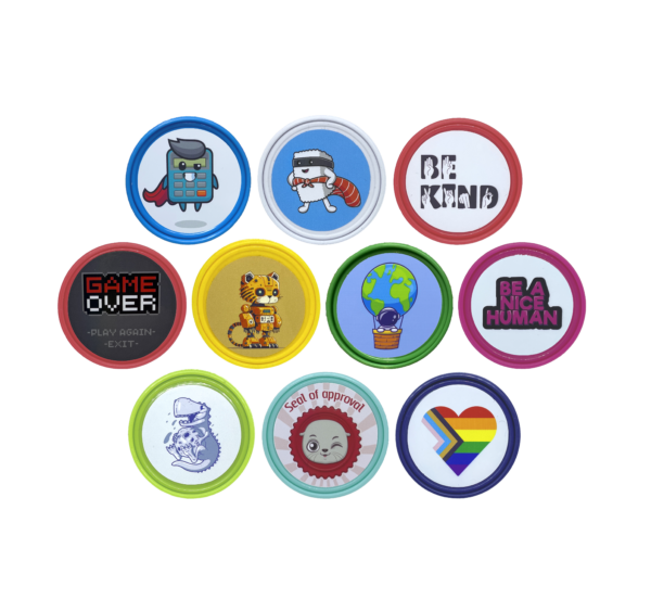 Pop badges full design range square