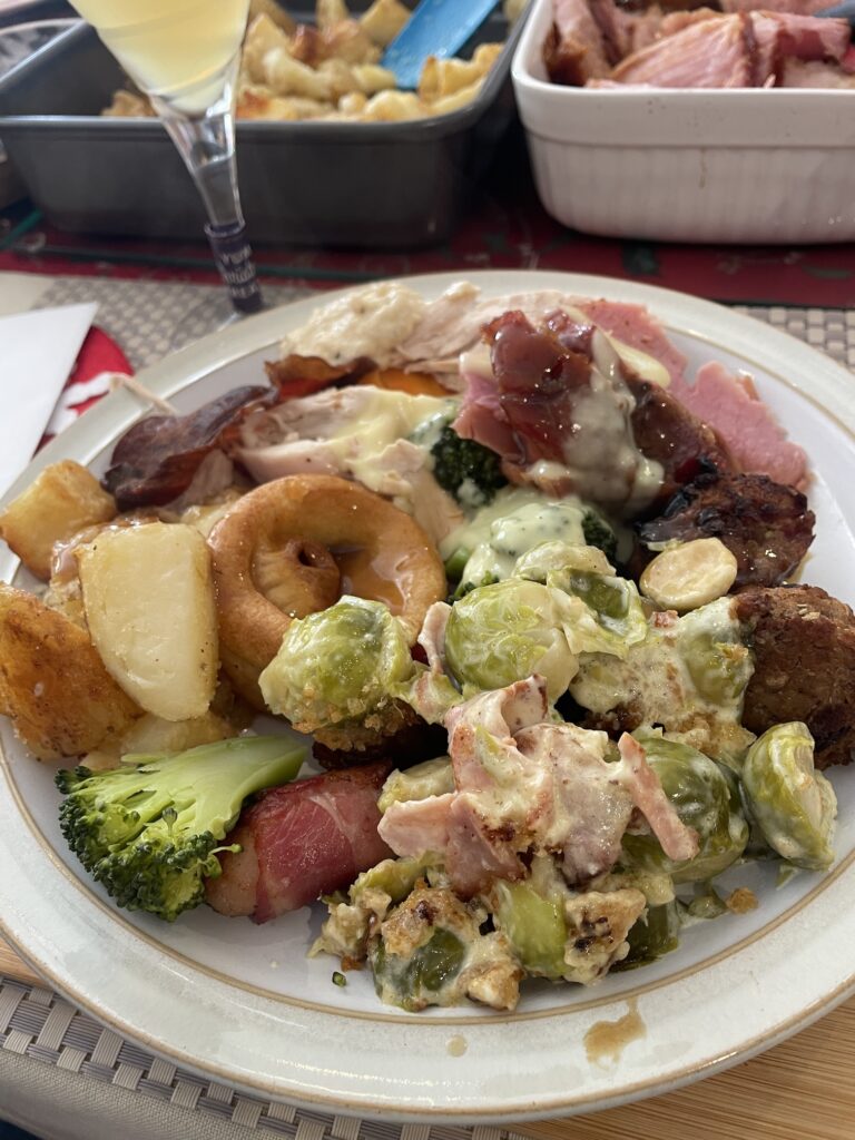 october christmas dinner on a plate