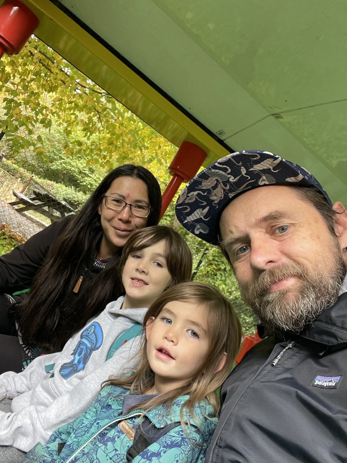 half-term Family on legoland train