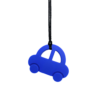 Blue car chew necklace black cord oojamabobs