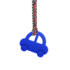 blue car chew necklace with cars lanyard