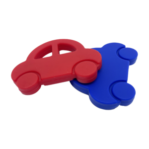 red and blue car chew necklaces sensory oojamabobs