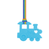 Blue train chew necklace sensory oojamabobs autism adhd lanyard rainbow pride