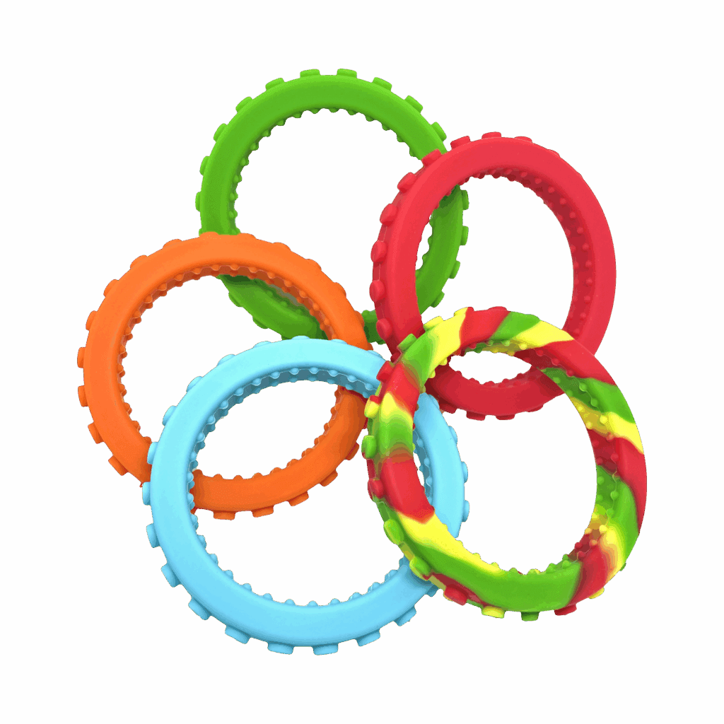 Brick bracelet chew colour range circle adhd autism sensory chew necklace