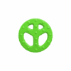 reverse face of green peace chew necklace