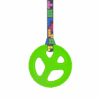 green peace chew necklace on tetris lanyard