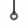 Grey ring sensory chew necklace with plain black lanyard