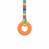 Orange ring sensory chew necklace with rainbow leaves lanyard