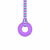 Purple ring sensory chew necklace with lilac stripes lanyard