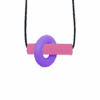 Purple and pink Axle sensory chew necklace with moving parts on black cord, perfect for people with ADHD