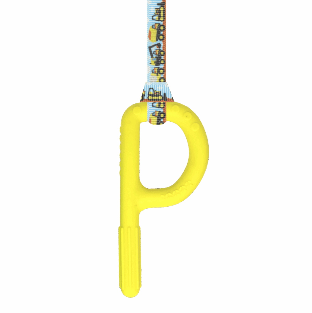 yellow choodle chew necklace diggers lanyard