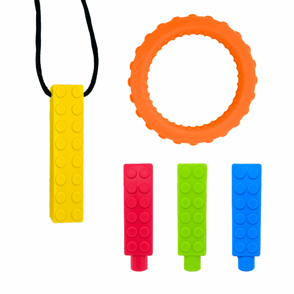 Brick chew set necklace bracelet pencil toppers