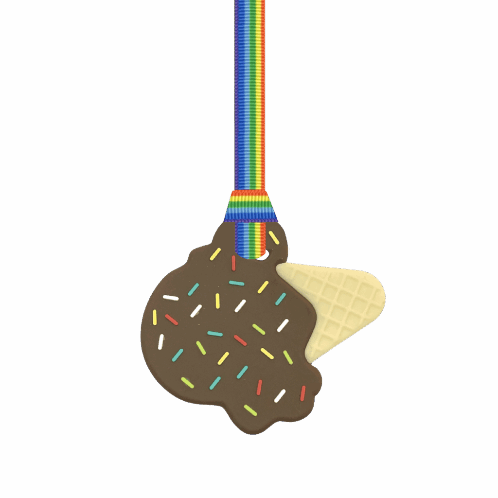 Brown chocolate ice cream chew necklace rainbow pride