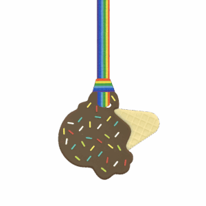 Brown chocolate ice cream chew necklace rainbow pride