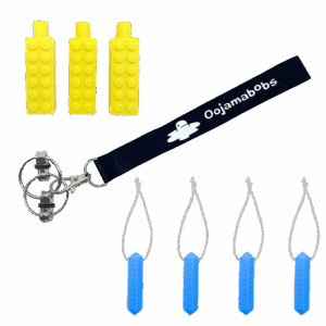 Standard sensory school set pencil toppers, zip chews and fidgi-flip