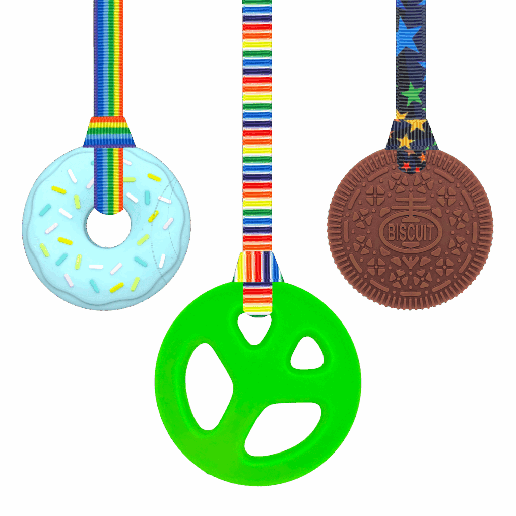 tough chew necklace bundle strong set doughnut biscuit peace lanyard sensory oojamabobs