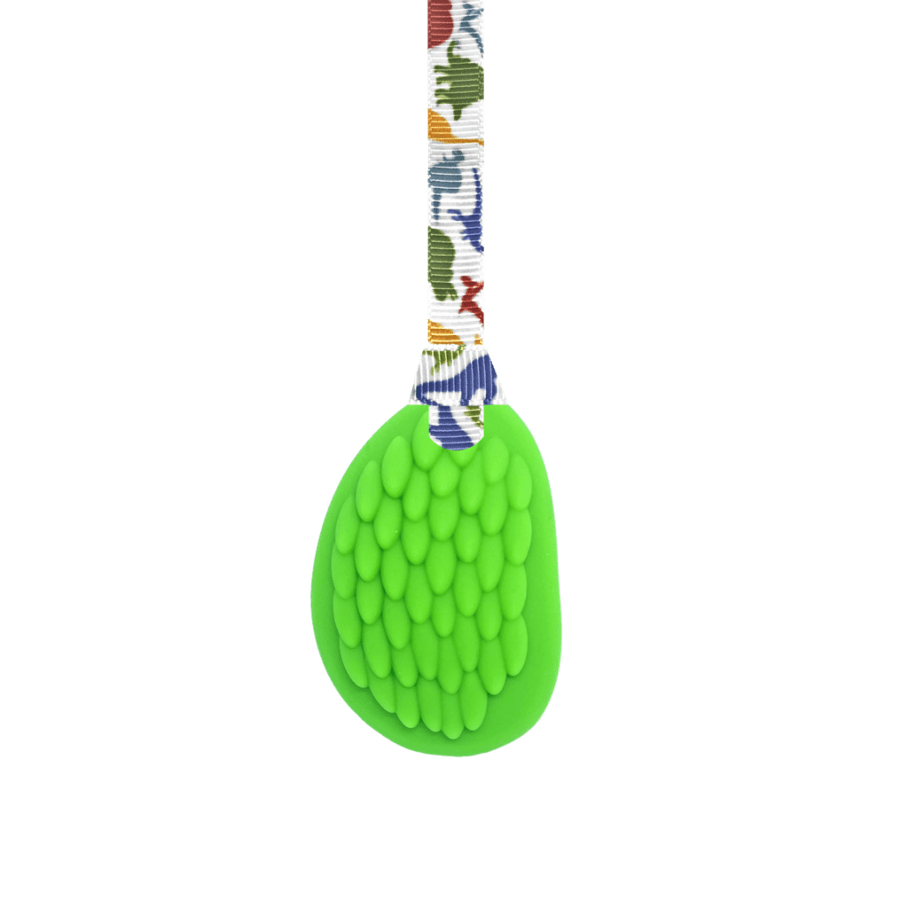 green scute stone chew necklace dinosaur lanyard adhd autism