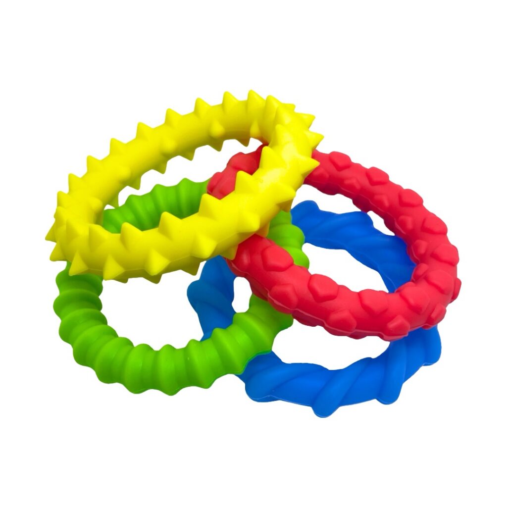 Squidglet chew bracelets colour range pile