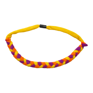 Chewable fabric necklace Orange purple yellow Twistee fabric chew necklace